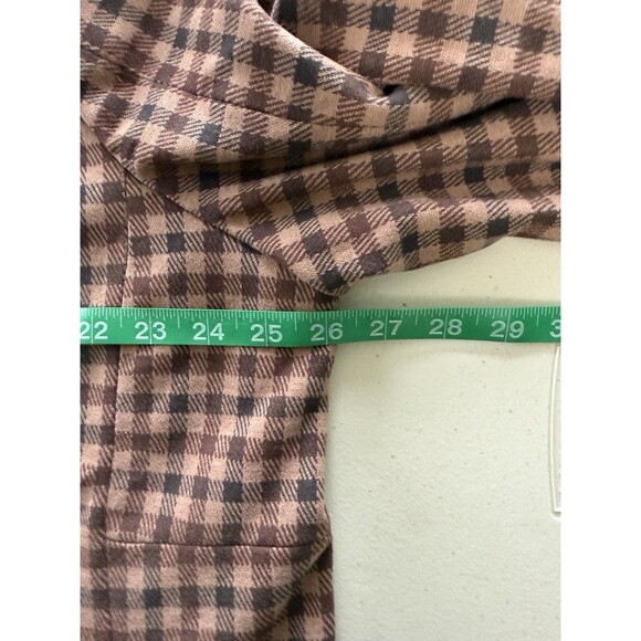 Torrid 1 Neutral Plaid Checkered Blazer Soft Flannel Preppy Academia Old Money - Picture 10 of 12
